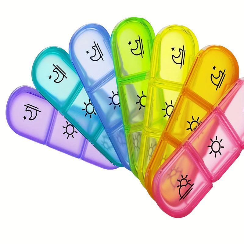 Pill Organizer 3 Times a Day, Compact Pill Box 7 Day with Roomy Pill Case and Sturdy Design