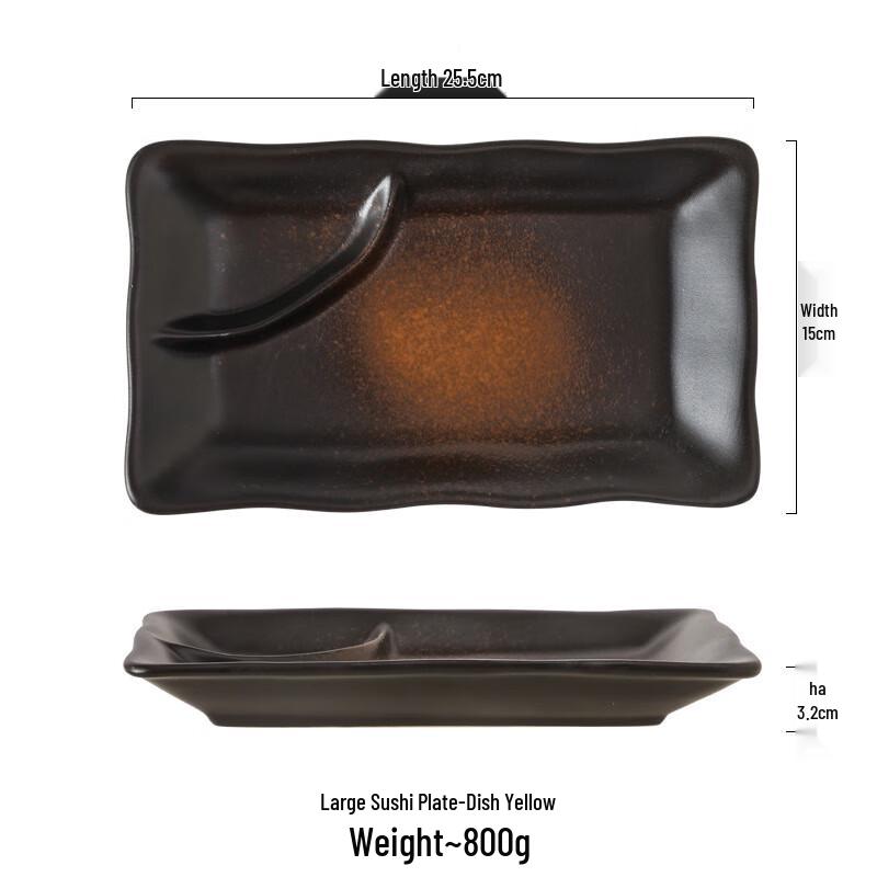 ZISIZ Retro Keramik Knödel- & Sushi-Teller mit Soßenschälchen