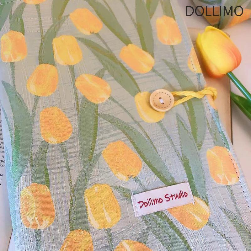 A6 Ins Tulip Material Cover Binder Handbook Girl Student Writing Grid And Blank Sketchbook Cute Portable Diary Journal Stationery
