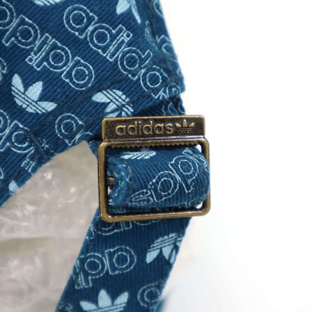 unused adidas Trefoil logo all-over pattern cap OSFW Navy Women Used