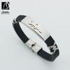 Unisex Titanium Steel Medical Symbol Bracelet - Engravable Fashion Jewelry