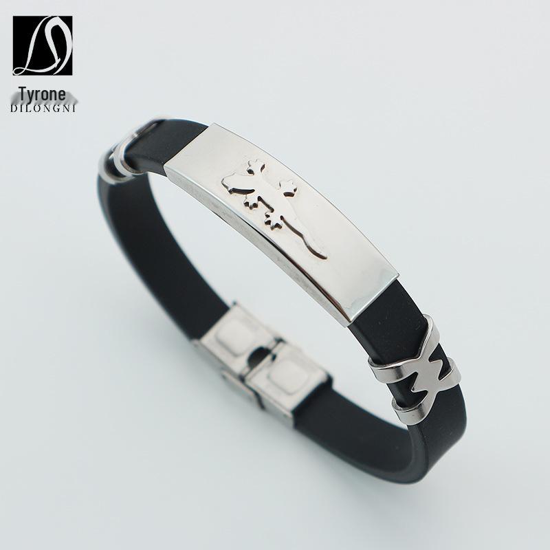 Unisex Titanium Steel Medical Symbol Bracelet - Engravable Fashion Jewelry