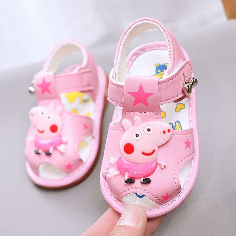 Summer baby sandals baby toddler shoes 0-1-2 years old men and women non-slip soft-soled princess shoes bag head called shoes