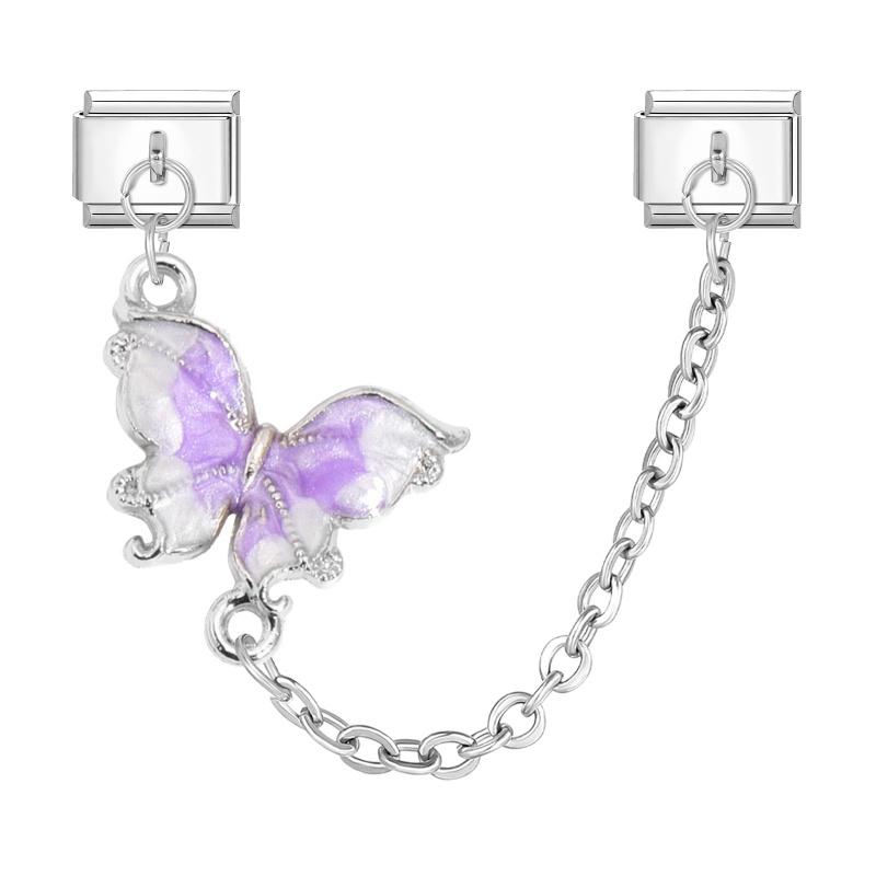 Simple Design Butterfly Star Heart Tassel Chain Pendant Italian Charm Links Fit 9MM Stainless Steel Bracelet DIY Making Jewelry