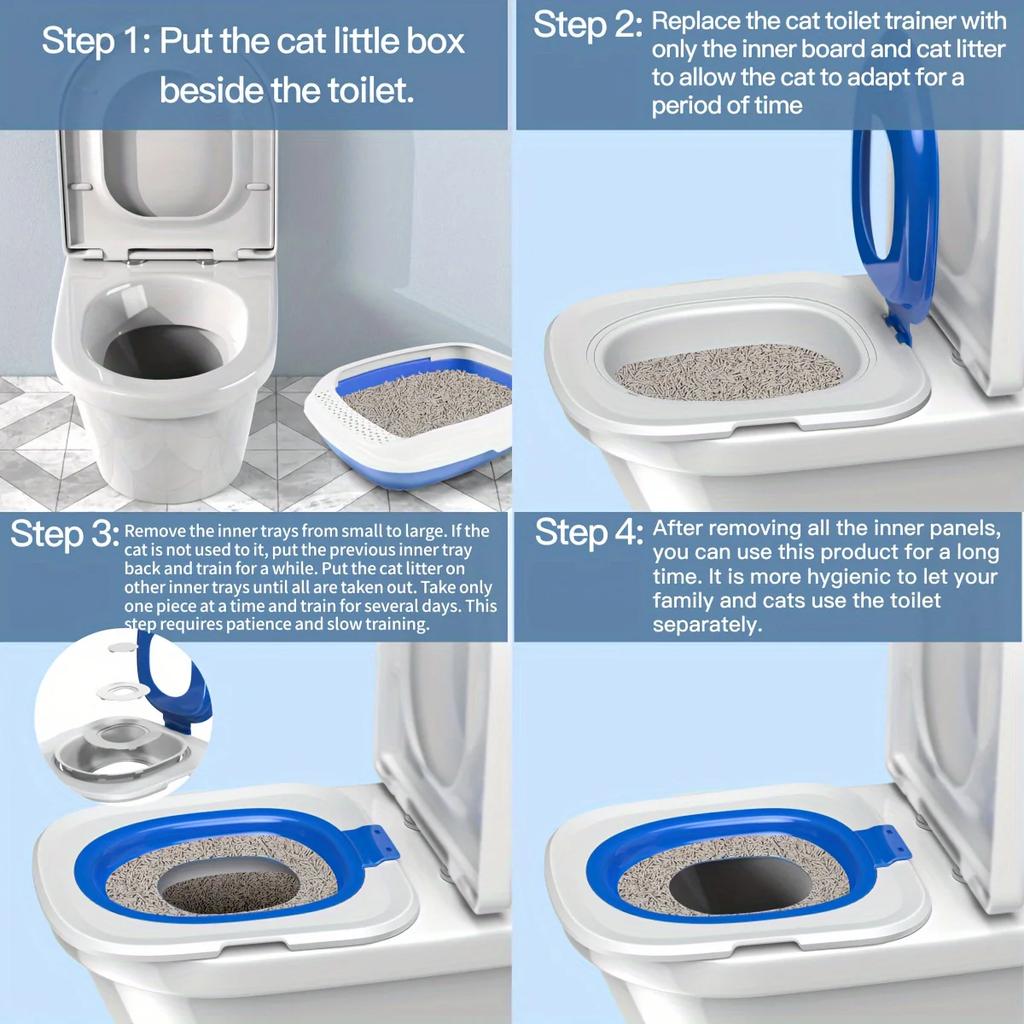 Reusable Cat Toilet Guide Cat Toilet Trainer Cat Toilet Sand Tray Sand Pot Training Mat Cat Toilet Training Cleaning Seat Tool