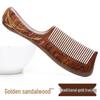 Black Gold Sandalwood Fan-Shaped Comb: Traditional Craft with Gold Tracing
