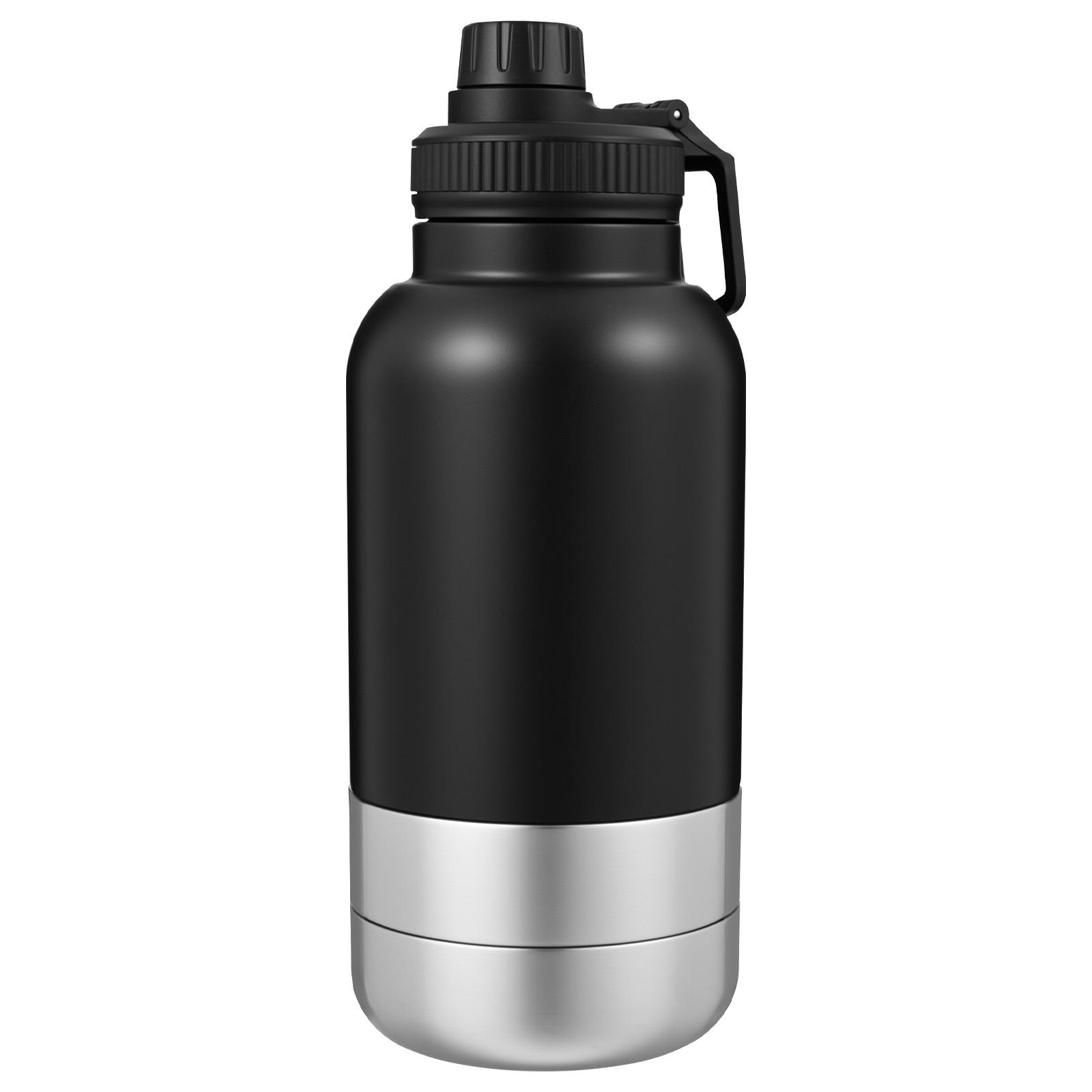 

32 oz Capacity Portable Dog Water Bottle 3 in 1 Leak Proof Dog Travel Water Bottle with 2 Detachable Bowls for Walking Hiking чёрный