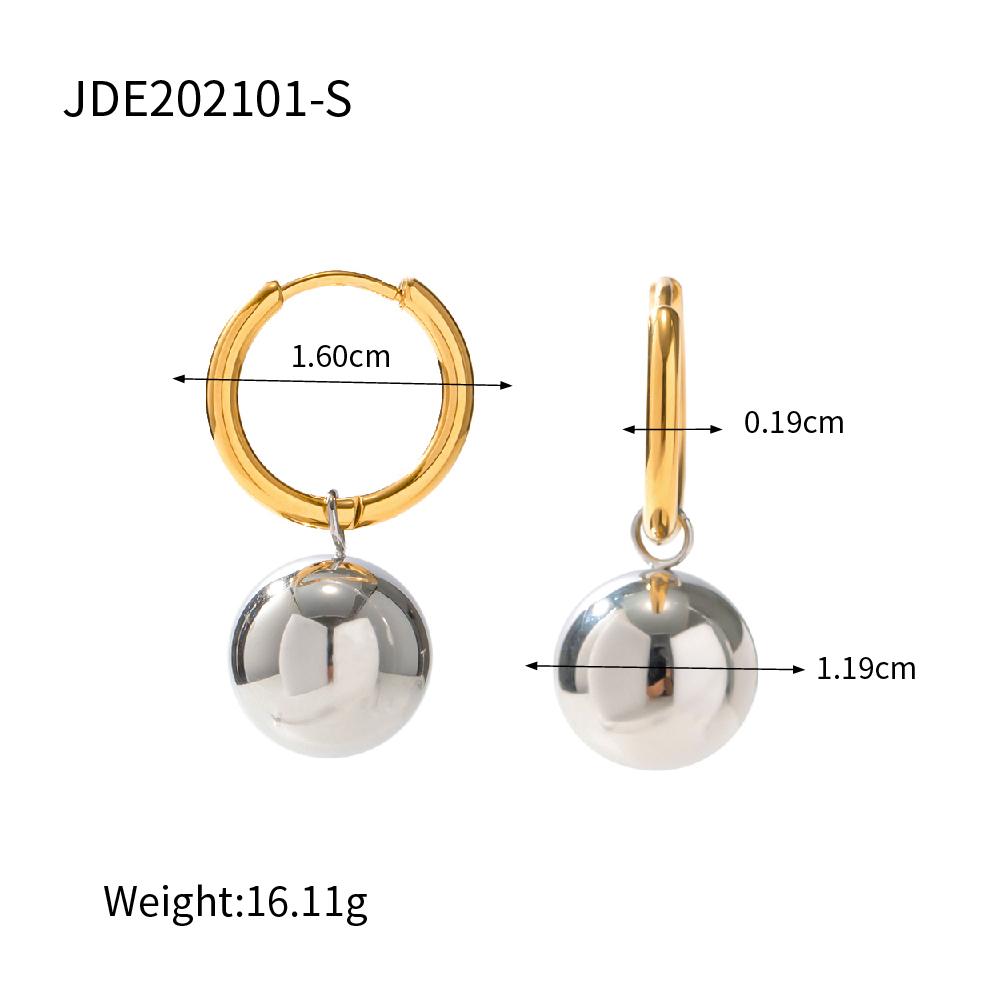 Youthway Stainless Steel Golden Steel Colorblock Hoop Earrings For Women Waterproof Charm Trendy Jewelry New Bijoux