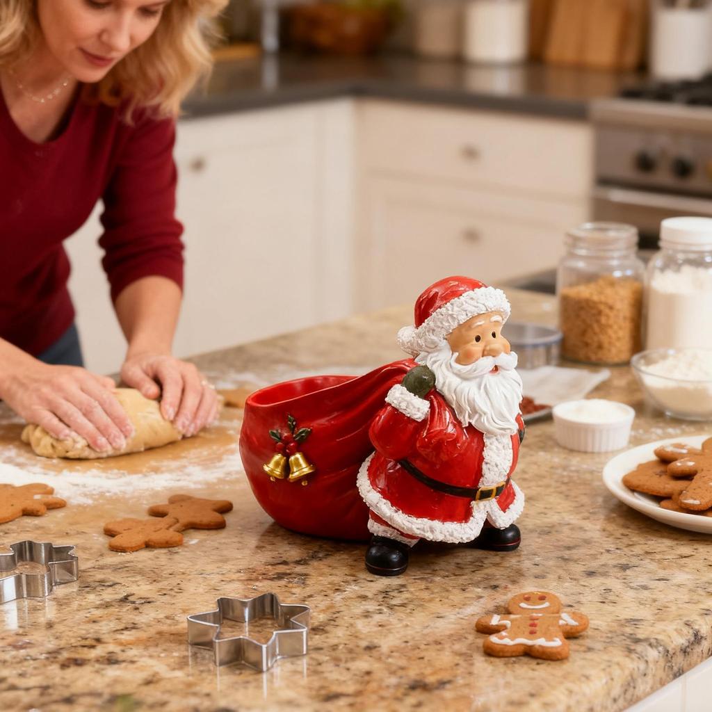 Christmas Figurines Santa Fun Resin Bag Shape Party Supplies With Bell Christmas Decoration Figurine For Birthday Party Offices