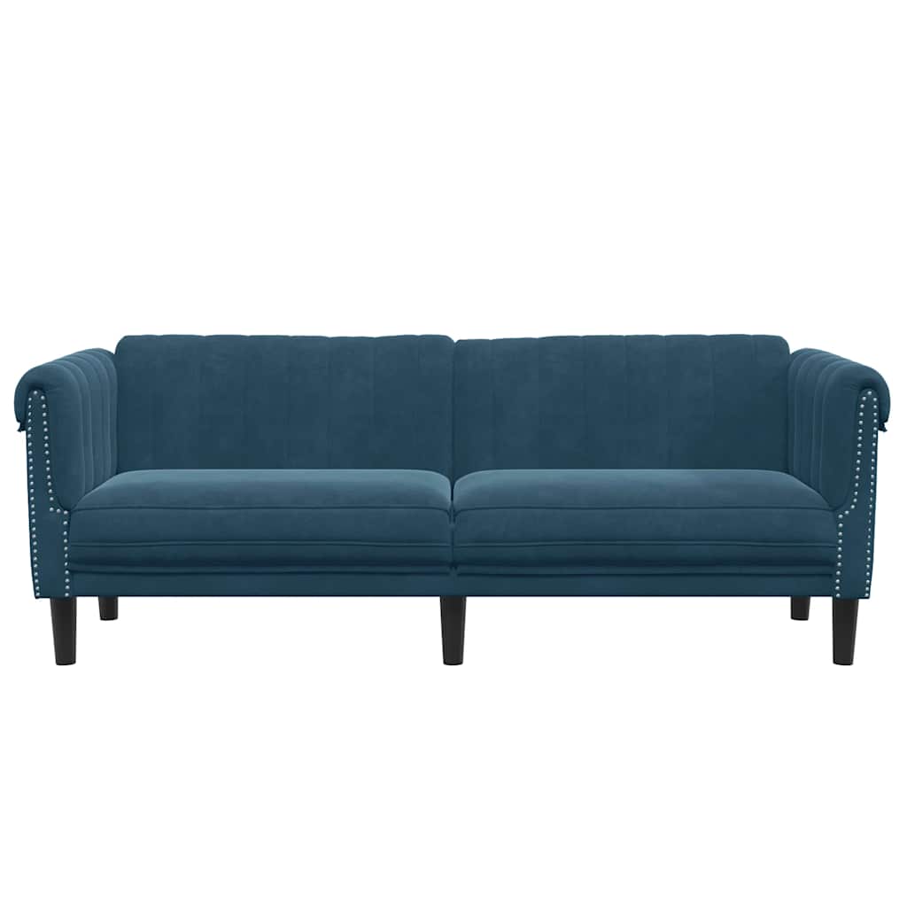 3 Seater Sofa Blue Velvet
