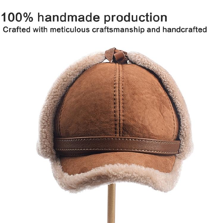 Men Women Sheepskin Wool Hat Cold Weather Hiking Hat Warm Cycling Skiing Hat