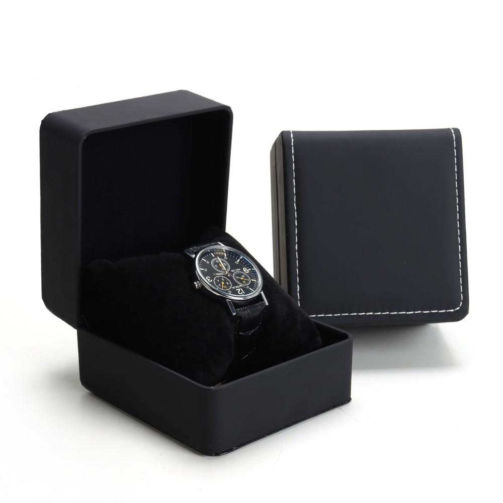 Watch Box Cardboard Case Bangle Bracelet Wrist Watch Jewelry Present Black Gift Box Square Watch Box