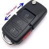 4 Buttons Folding Flip Replacement Key Fob Cover Case Fit for Jetta Passat Go