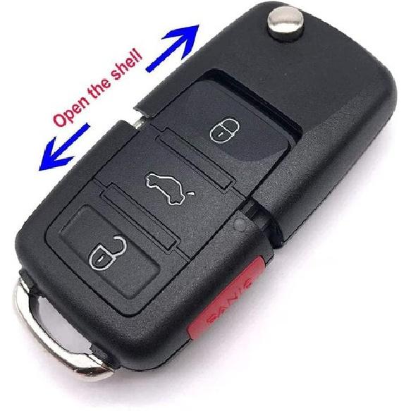4 Buttons Folding Flip Replacement Key Fob Cover Case Fit for Jetta Passat Go