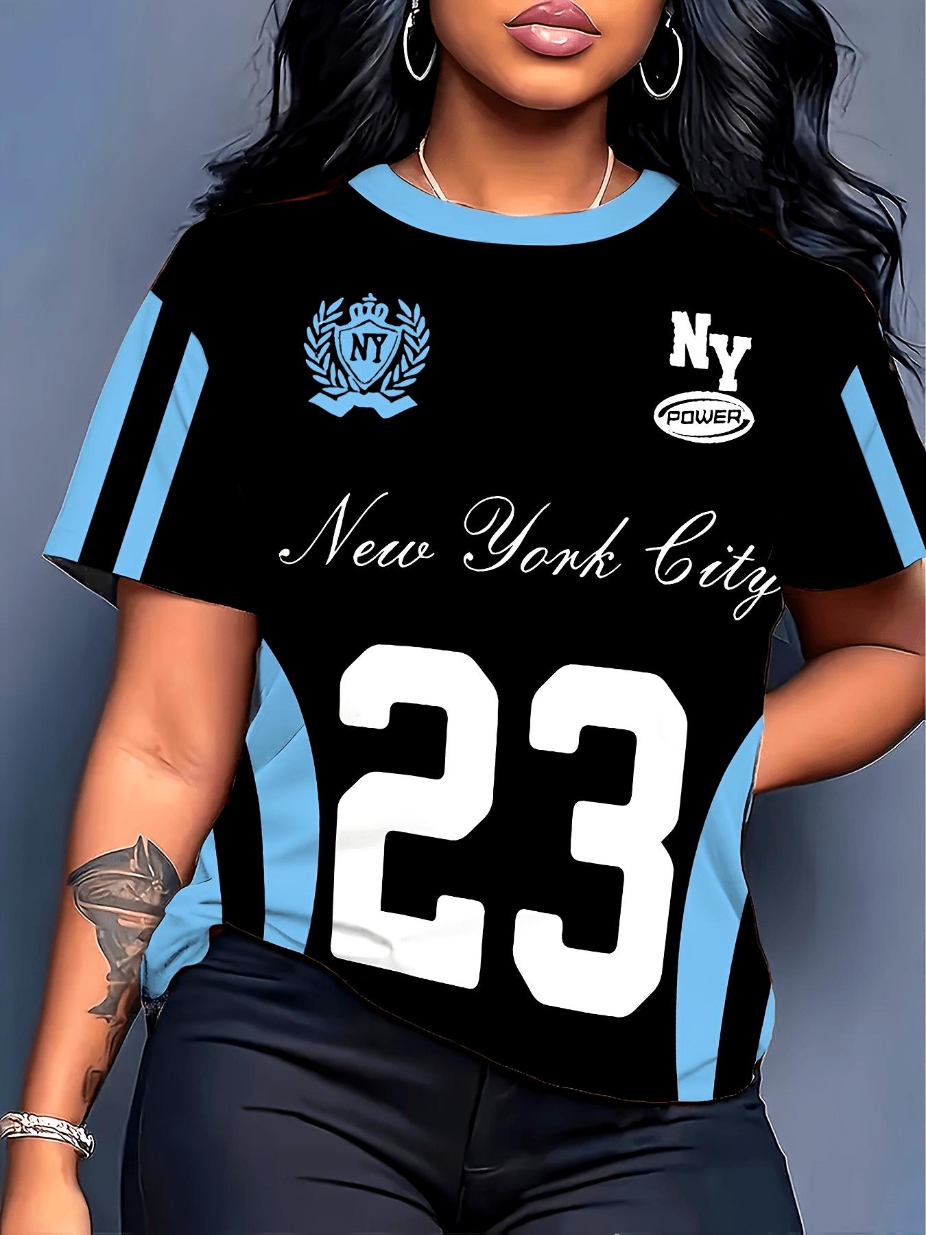 Printed T-shirt themed jersey style short-sleeved casual summer wear, daily wear XXS