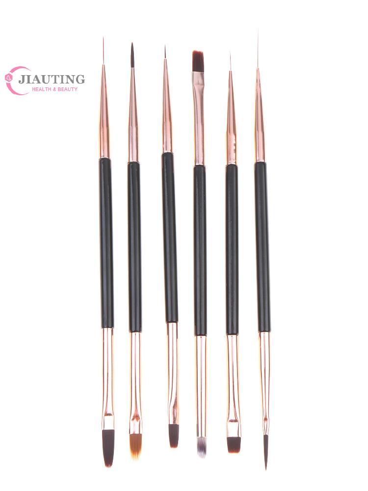 1 PCS Double Head Nail Brush Metal Handle UV Gel Liner Brush Painting Drawing Pen Crystal Acrylic Nail Art Manicure Brushes Tool