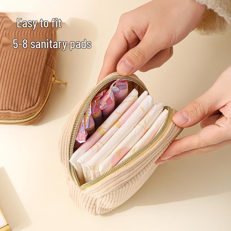 Thickened Corduroy Menstrual Storage Bag for Pads & Cups