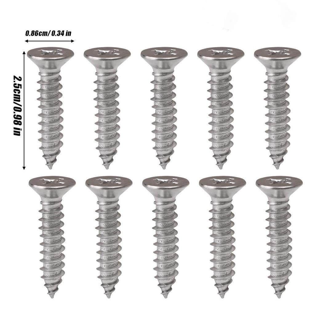 Stainless Steel Countersunk Head Screw Cross Flat Head Self Tapping Screw Plasterboard Wood Screw Repair Fastener Assortment Kit
