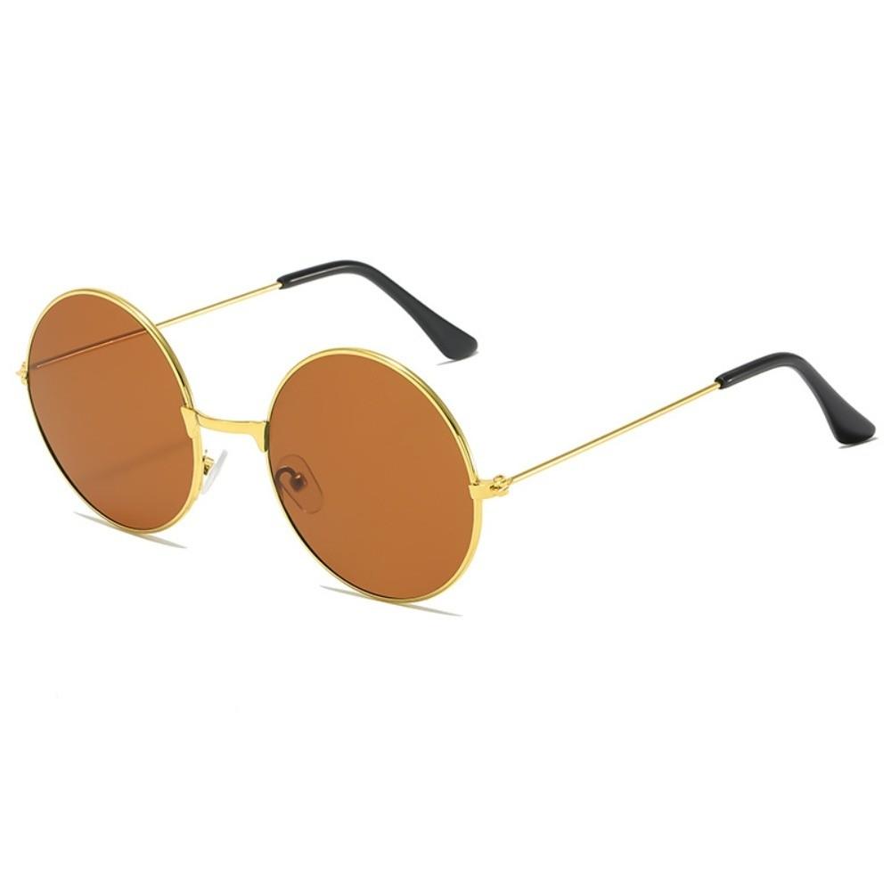 Metal Round-frame Sunglasses Hip Hop Candy Color Lens Circle Sun Glasses Anti UV Street Photography Women Eyewear