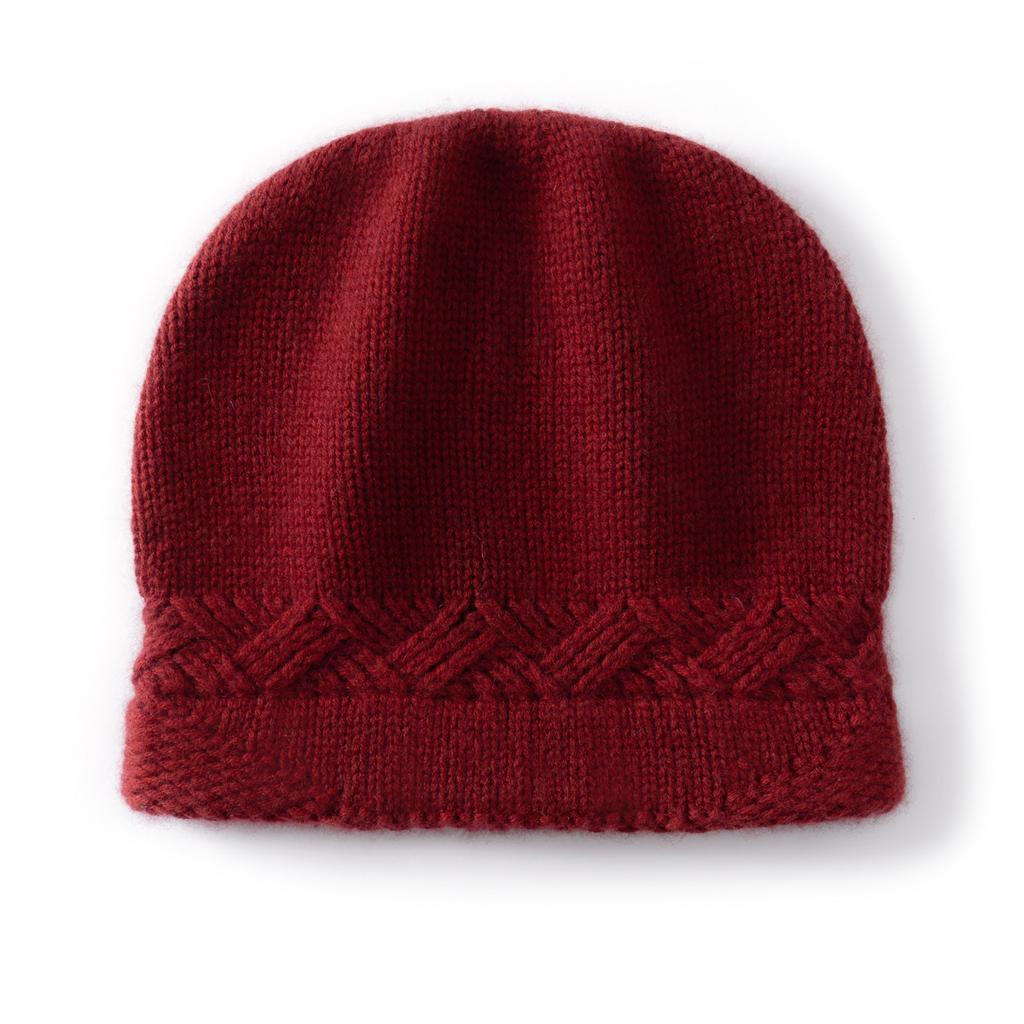 Autumn and winter new solid color cashmere hat knitted jacquard thickened cold-proof warm hat men's and women's casual versatile baotou hat