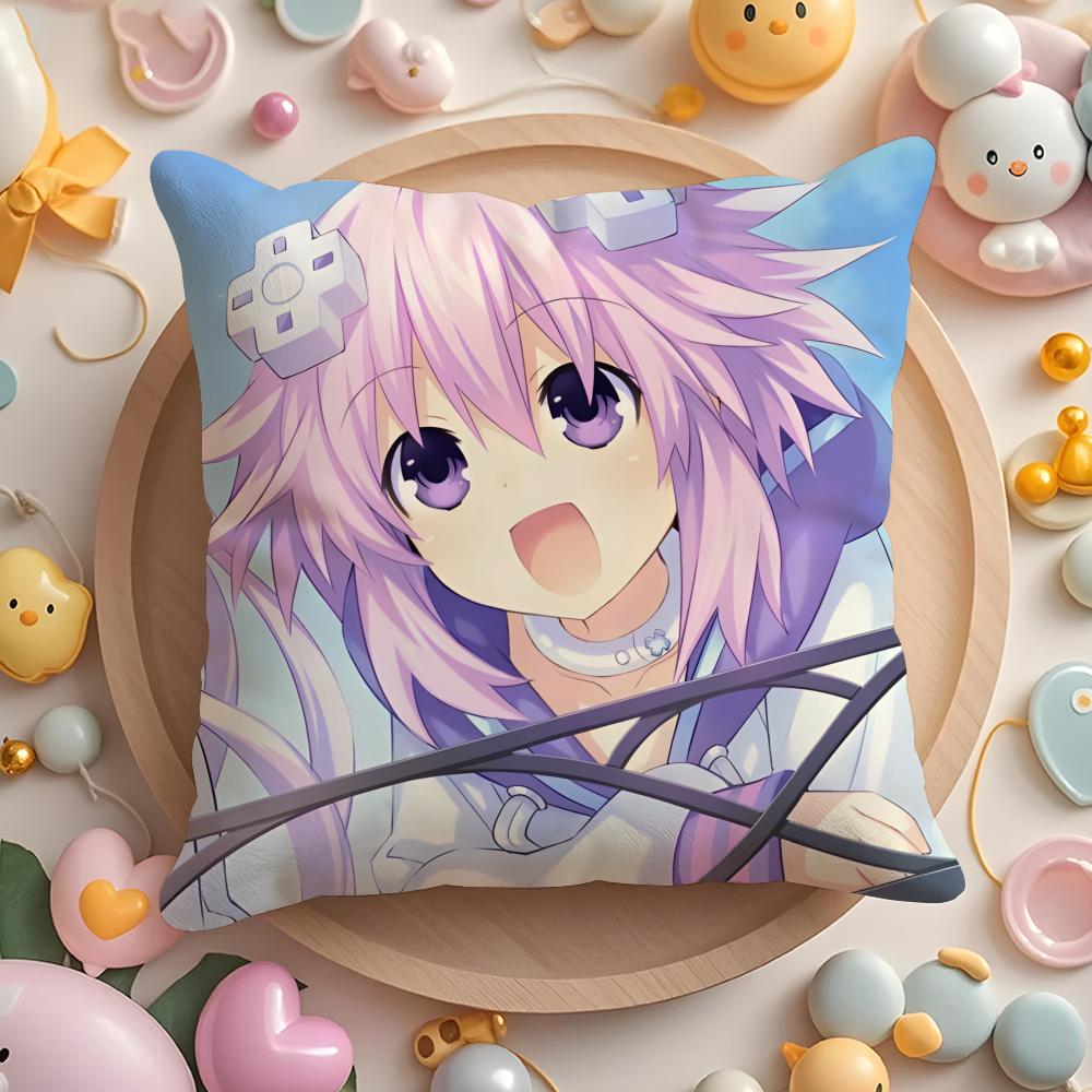 Hyperdimension Neptunia Cute Cushion Cover Home & Car Multi-Scene Pillow Cover - Reversible, Soft & Durable For Daily Use