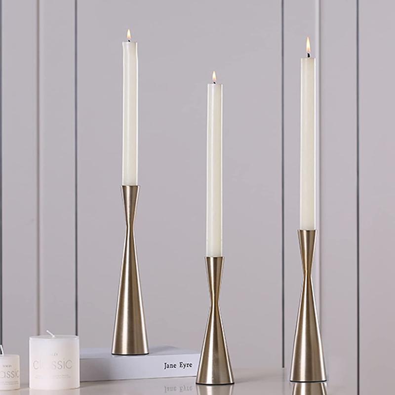 3pcs Vintage Taper Candle Holders Creative Hourglass Decorative Candlestick Holder For Dining Table