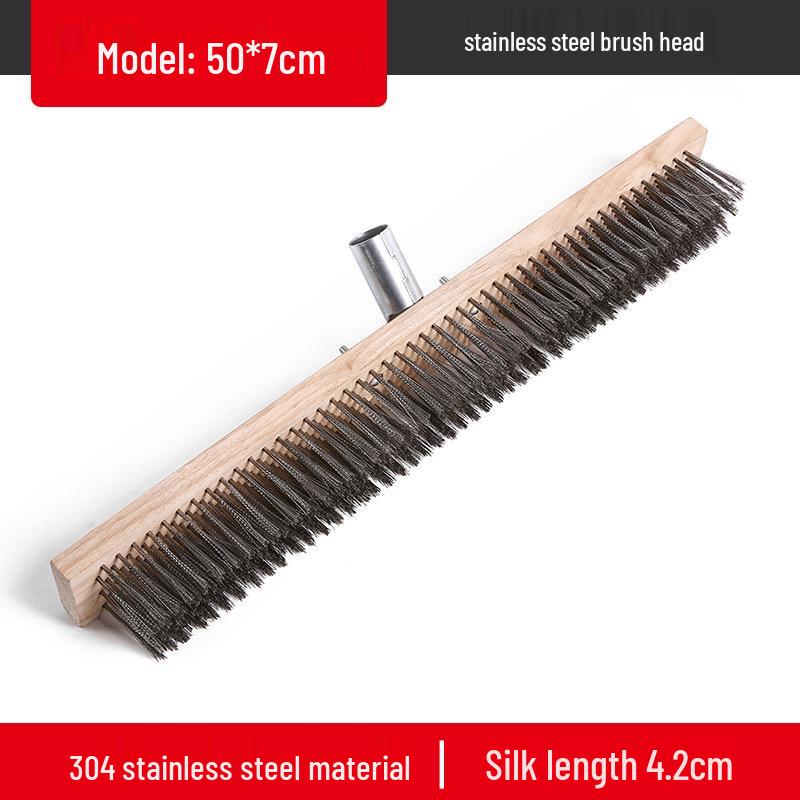 Stainless Steel Long Handle Wire Brush: Stiff Bristles for Scrubbing Tile, Cement, Moss, Rust Removal, and More