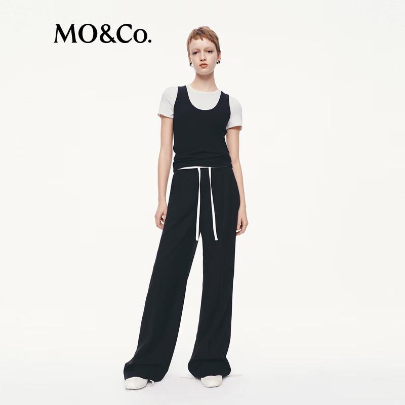 MO&Co. Women's U-Neck Textured Tank Top