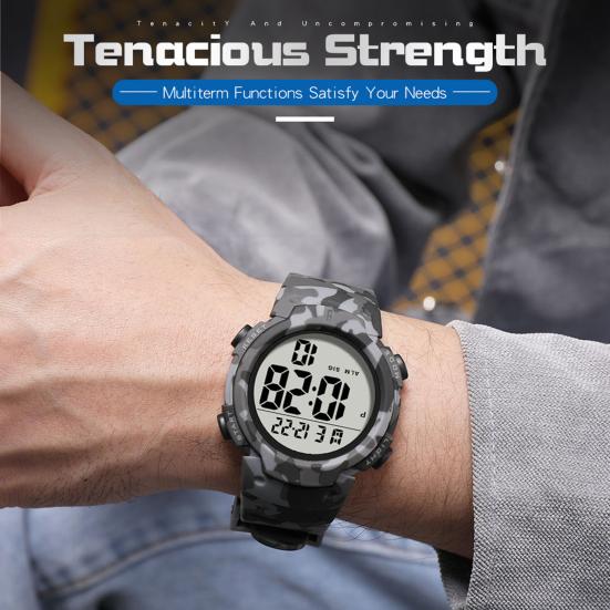 Watch Waterproof Digital Battery Powered Sports Display Clear Watch for Adult