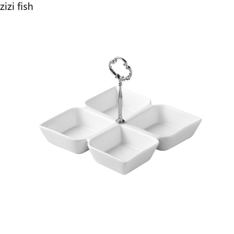 Keramik-Obstteller mit mehreren Gittern, Aufbewahrungsschalen für Trockenfrüchte und Nüsse, Süßigkeitenschalen, Haushaltsgeschirr, Snackteller, Aufbewahrungsboxen für Dim Sum