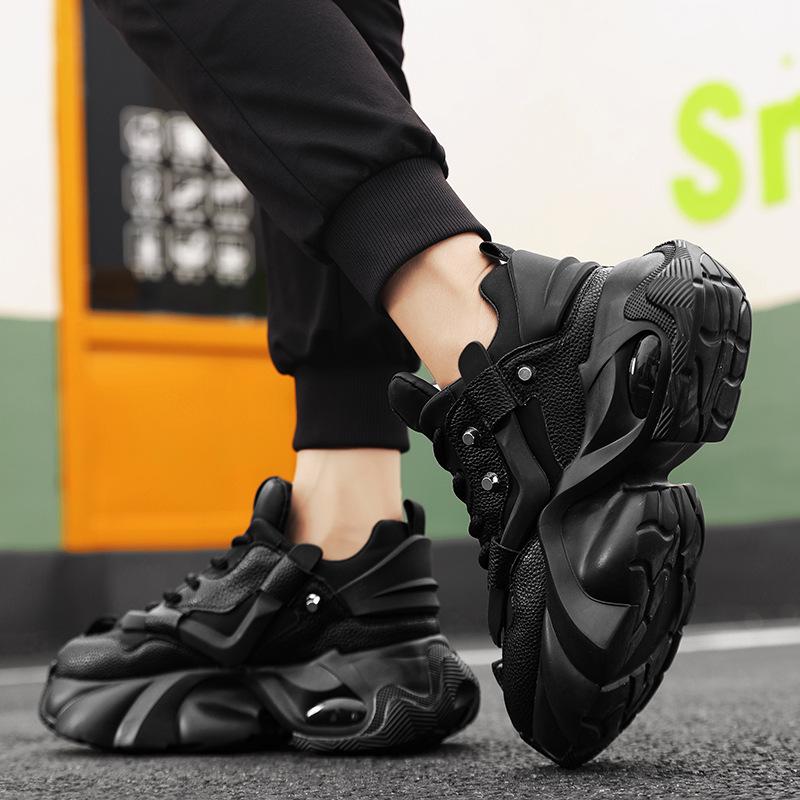 Korean Style Breathable Thick-Soled Dad Sneakers with Height Boost for Youth – Trendy and Versatile Casual Sports Shoes