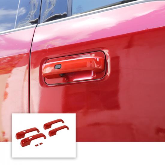 Red Exterior Door Handle Decor Cover Trim Bezels For Ford F150 2015+ Accessories