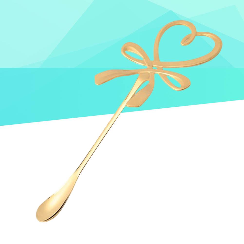 Buy 1PC Tea Spoon Hanging Love Heart Bowknot Mixing Drink Dessert