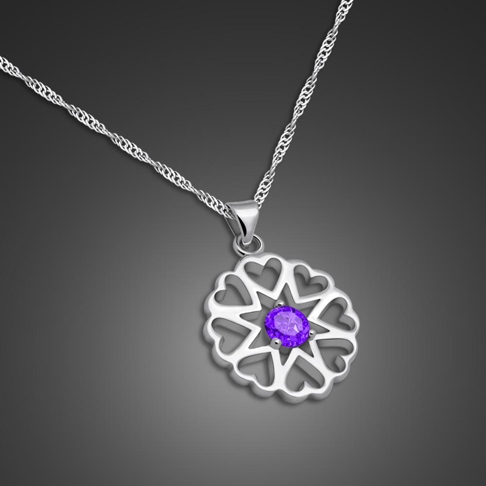 

Diy Wish Platinum Plated Necklace Women S Clavicle Chain Heart Flower Pendant