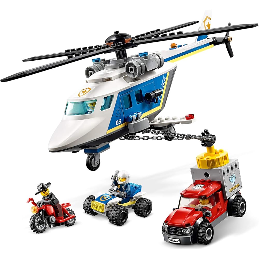LEGO City Police Helicopter Chase 60243 Building Toy Set for Kids Ages 5 and Up