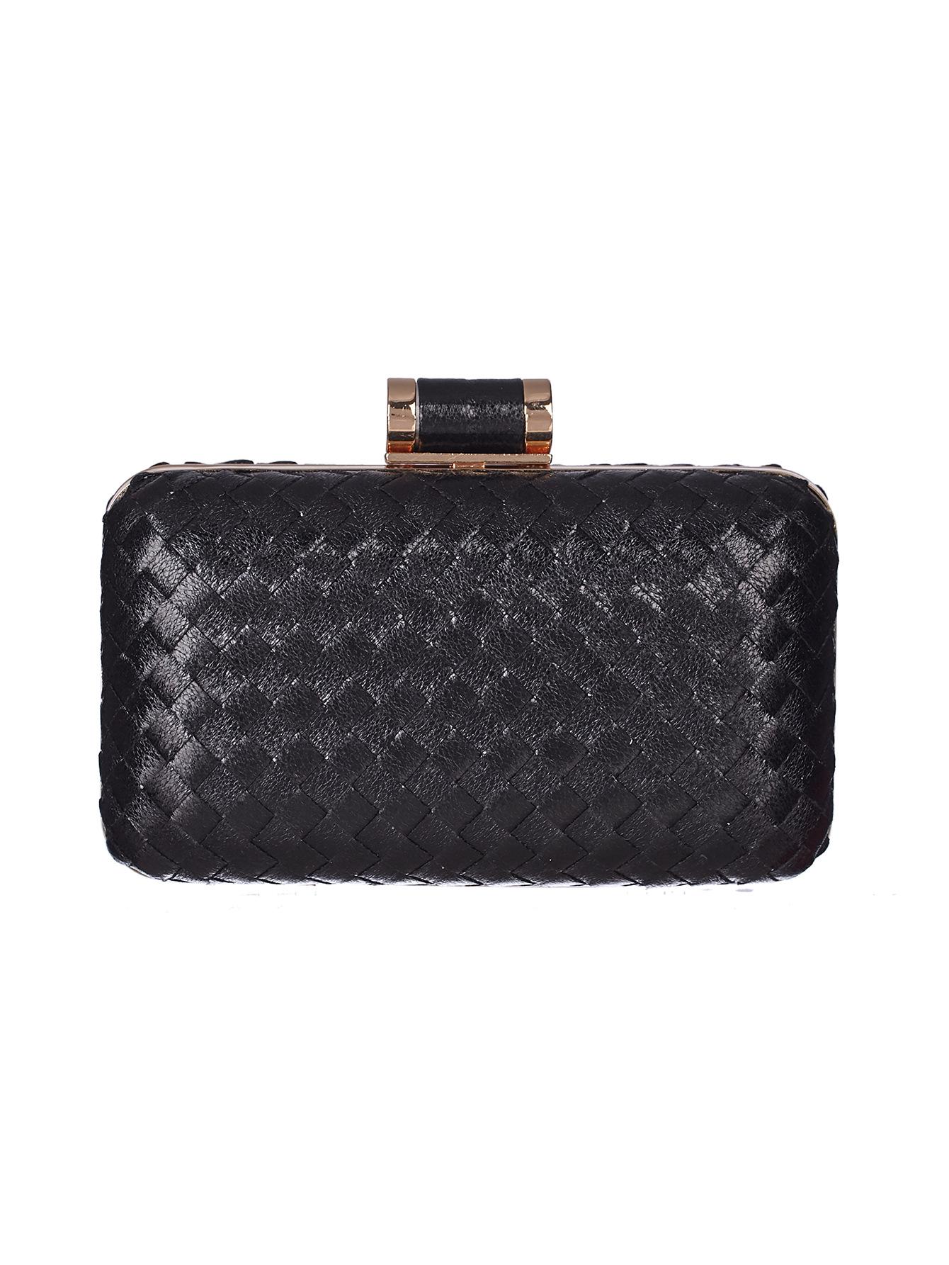 

Шикарная плетеная сумка из кожи ручной работы в клетку: Вечерний клатч, на плечо или кроссбоди для женщин чёрный