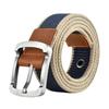 Unisex Design Casual Versatile Canvas Material Waist Belt Metal Needle Buckle Woven Pants Waist Belt Youth Student Jeans Belt