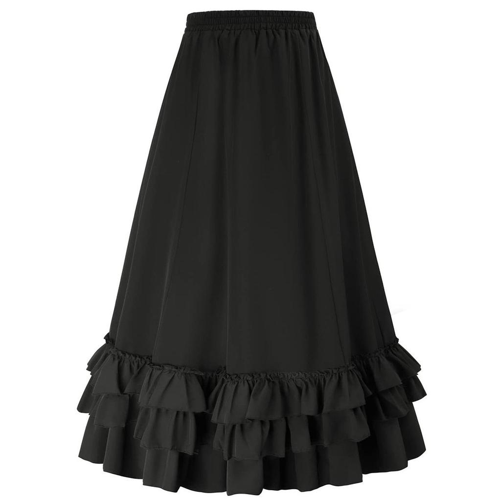 Retro Gothic Victorian Style Women's Dress with Renaissance Mini Skirt