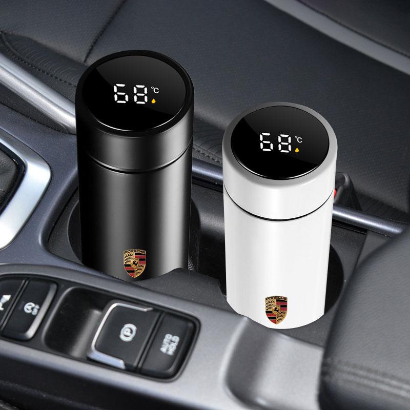 Car Smart Thermos Bottle With Temperature Display Coffee Cup For Porsche Boxster Cayenne Panamera Macan Cayman 911 918 996 917 991