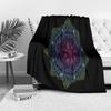 Psychedelic Colorful Mandala Throw Blanket Soft Fleece Bed Blanket for Sofa Couch Decoration Gift