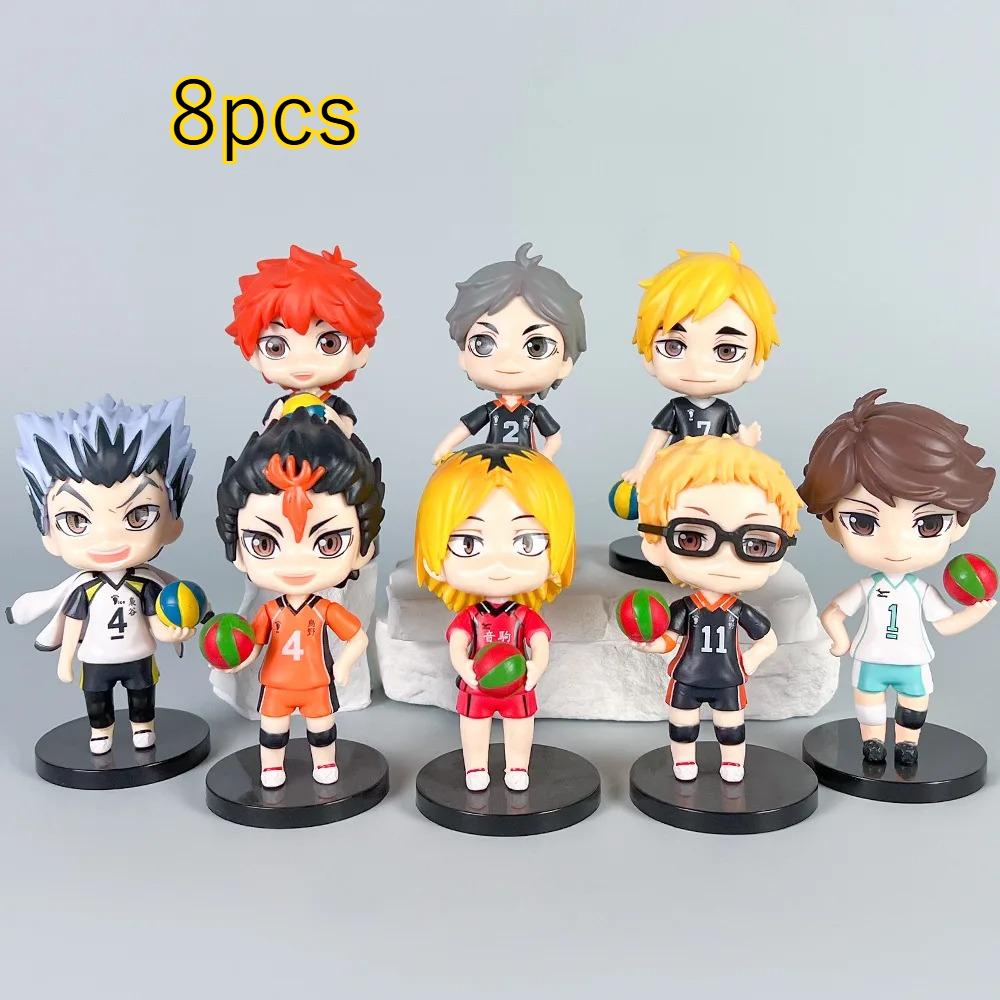 8-piece volleyball youth anime figurines, Xiangyang Yingshan Feixiong blind box toy models and display items