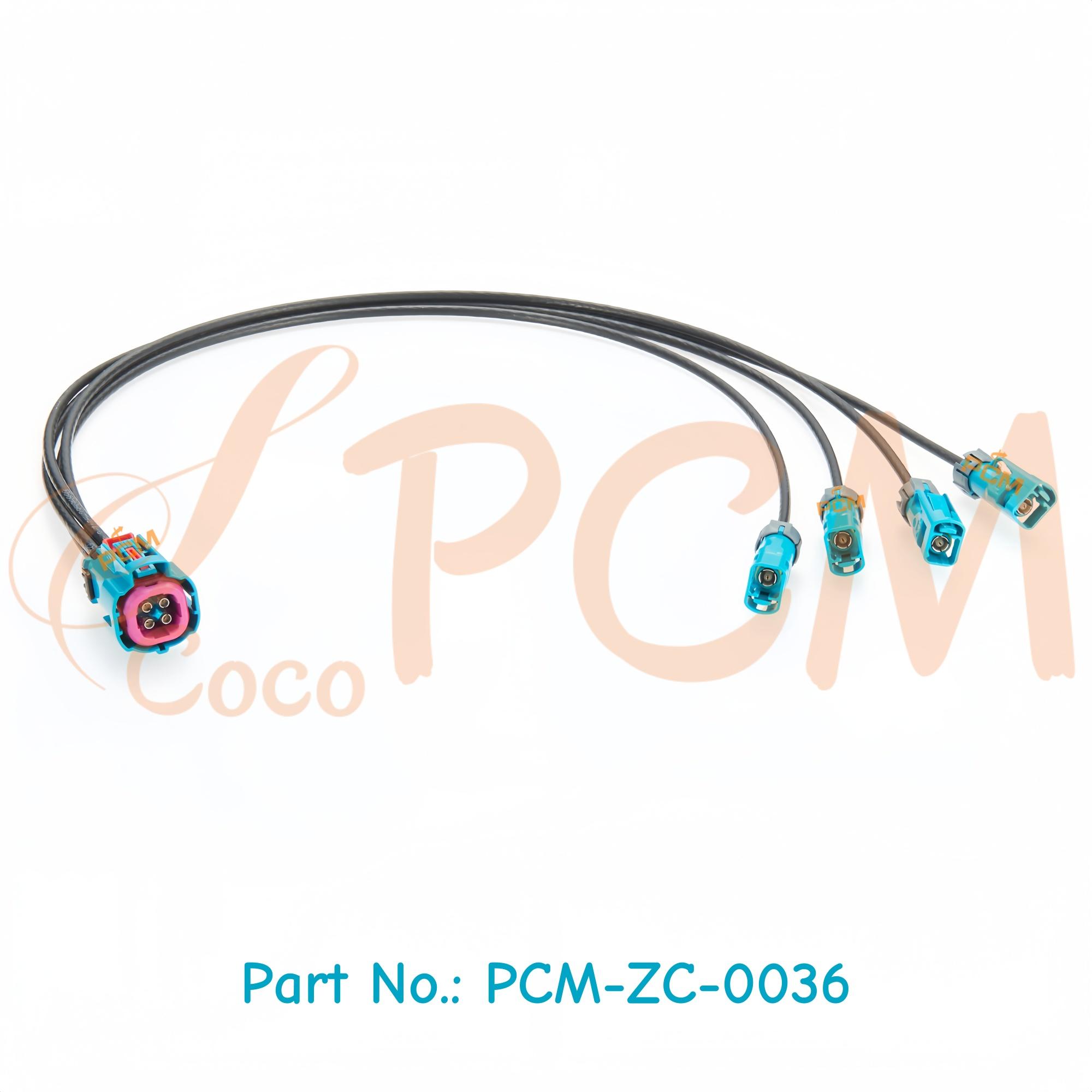 IP67 Waterproof Quad HFM Mini FAKRA Automotive Coaxial Cable Rosenberger 4 in 1 Mini FAKRA to FAKRA Car GPS GMSL Camera Cable (as the picture,0.5m)