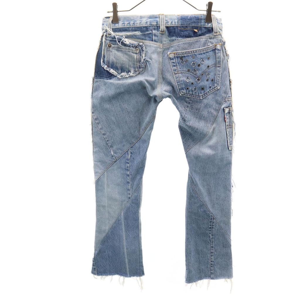 JUNGLE CAT made in Japan Flare denim pants 7 Wash blue jeans Women Used