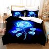 Flowers Queen Bedding Set 3D Print Singlesided Printed Comforter Plant Leaves Romantic and Warm Duvet Bedding Cover For Girls