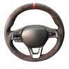 For Honda Accord 10 2018  ight  Hand Sewing Black  Leather Suede Car Steering Wheel Cover