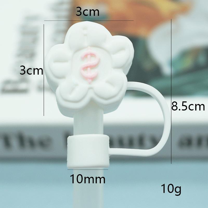 Flower Straw Stopper Flower Shape Drinking Straw Tips Lids Straw Caps Protector Dust Proof Plugs Drinking Supplies