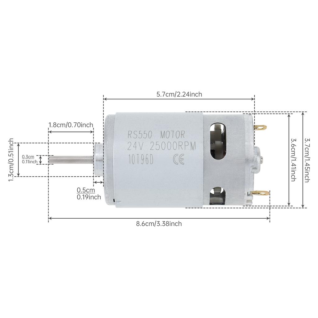 RS550 DC Motor 24V 25000RPM High Speed Electric Drive Motor for 18V 20V 24V Kids Ride On Car Upgrade DIY Replacement Parts