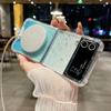 For Samsung Z Flip 6 5 4 3 Magsafe Gradient Glitter Folding Phone Case For Samsung Z Flip 5 4 Magnetic Charging Shockproof Cover
