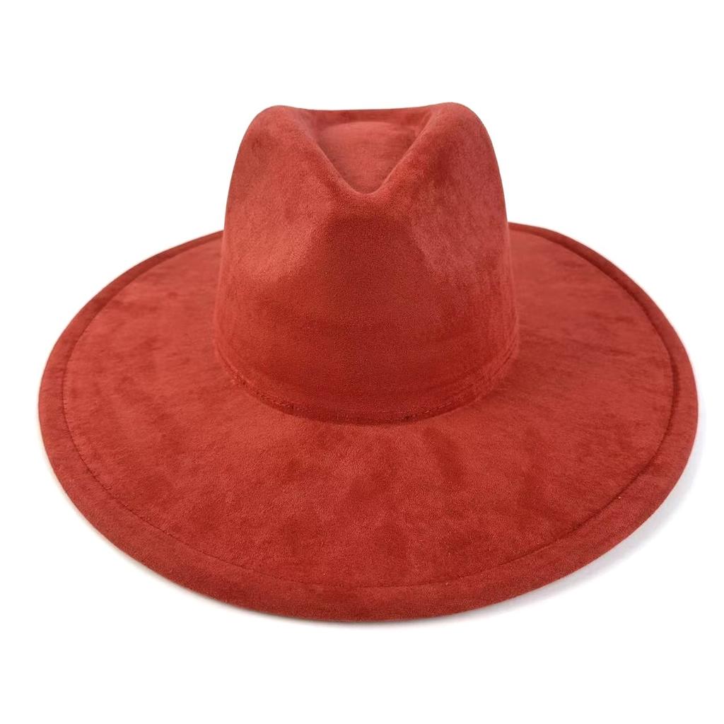 European And American Style New Big-Brimmed Suede Top Hat Fashionable Simple Top Hat Peach Heart Top Big-Brimmed Jazz Hat