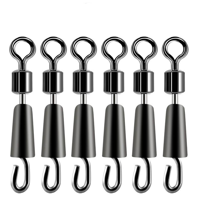 30PCS Fishing Bearing Swivels Ball Bearing Swivel Solid Rings Fishing Connector Ocean Boat Quick Fast Link Connector